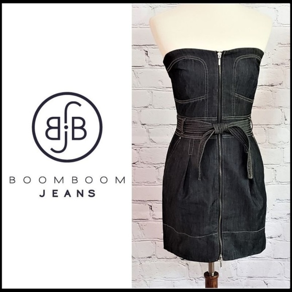 BOOM BOOM JEANS Strapless Denim Dress, S - Picture 2 of 3